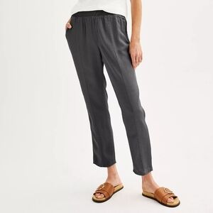 Sonoma Tapered Crop Charcoal Linen Blend Ankle Pants Size XXL New
